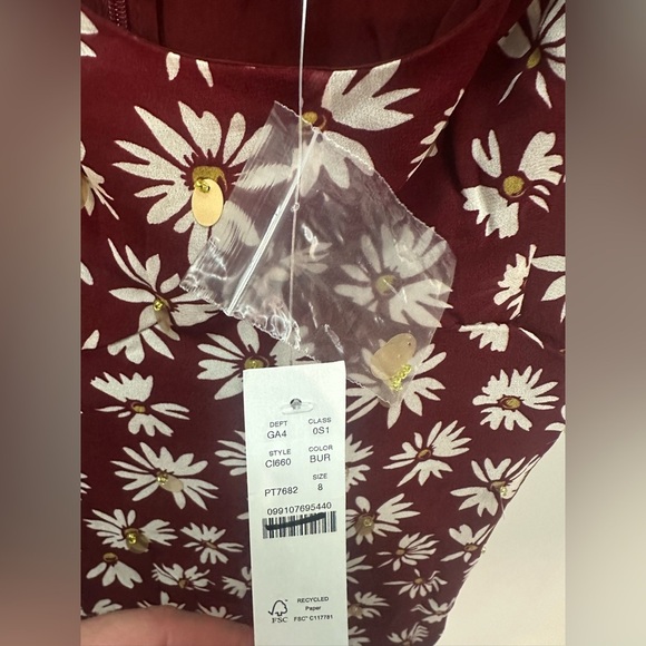 NWT! J.Crew Collection slip dress in daisy-print chiffon. Size 8 $248 - Picture 8 of 11